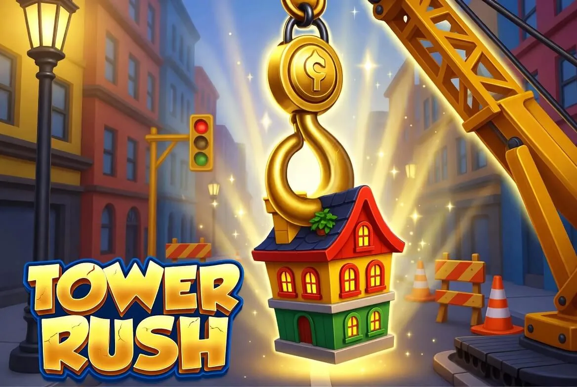 Tower Rush demo mode with a play-money balance